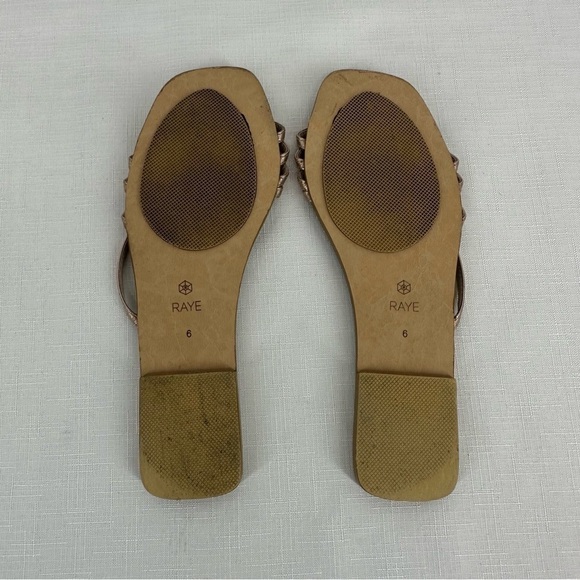 RAYE size 6 Champagne Gold Leather Slide Sandals - Picture 14 of 14